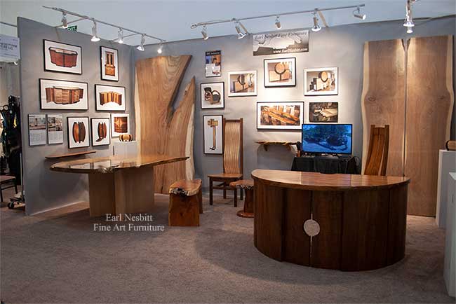 home office desk in Earl's booth at Objects Of Art Show in Santa Fe